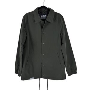 DIXXON Flannel Co Mens Dark Green Long Sleeve Snap Button Coach Jacket Size S